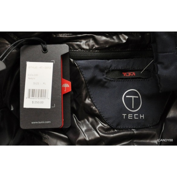 TUMI T-Tech Men's Bib Mictotech Bonded Hipster Jacket Coat Top Navy XL Nwt $250 - Picture 11 of 11